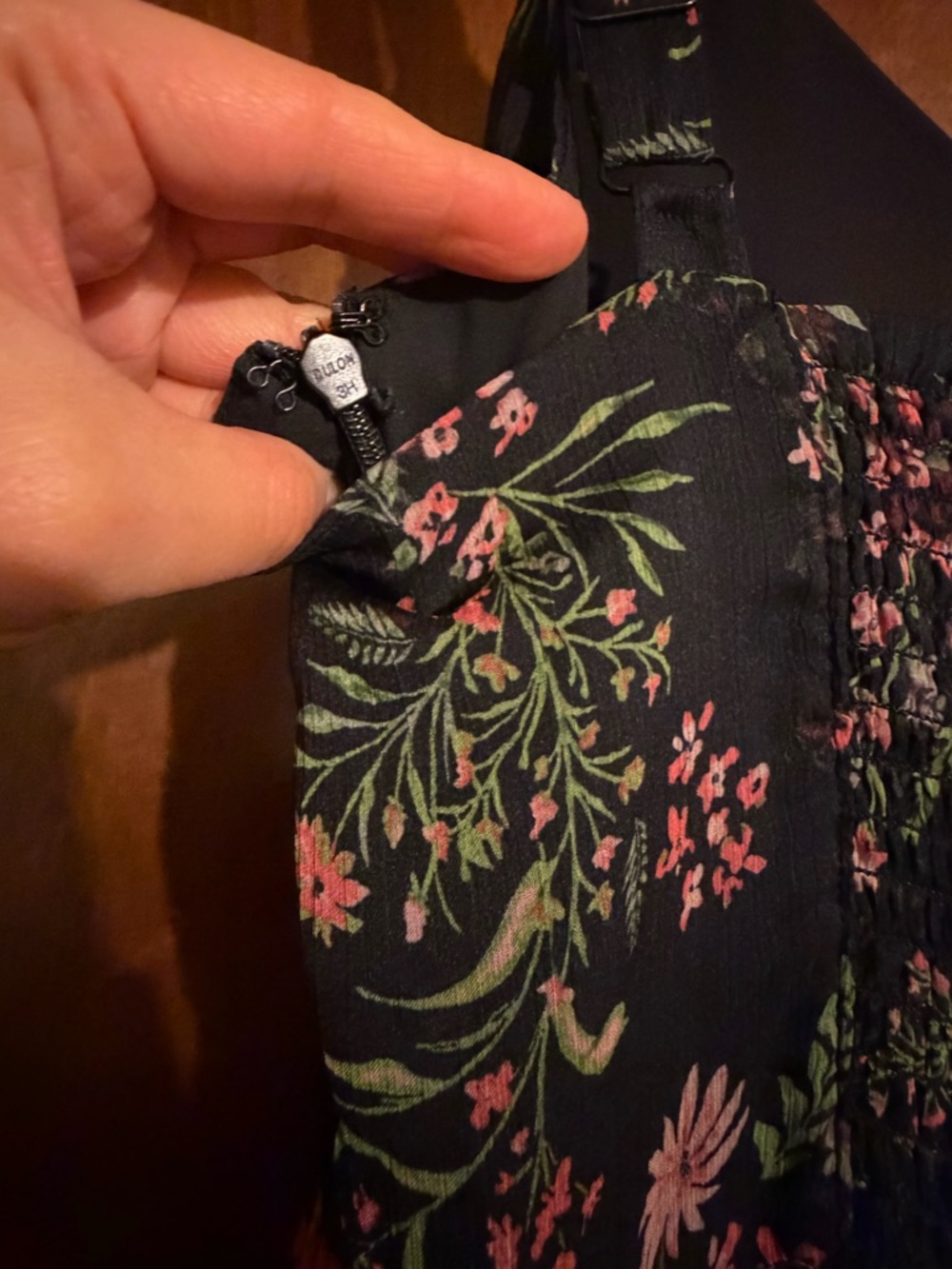 Rachel Zoe Black Floral Tiered Maxi Dress with Pink and Green Floral Print - Picture 4 of 6